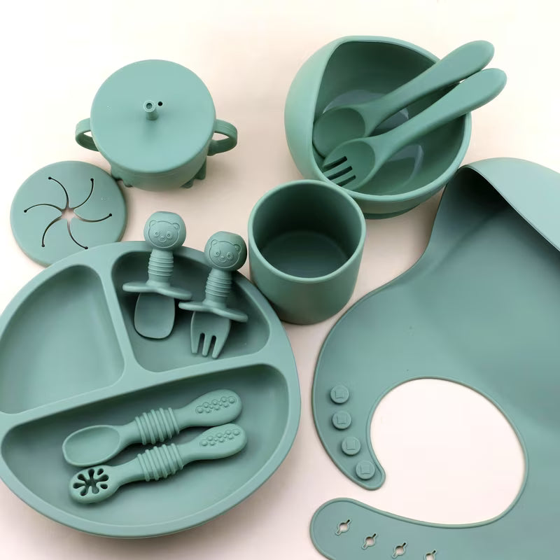 12-Piece Baby Feeding Set with Divided Plate