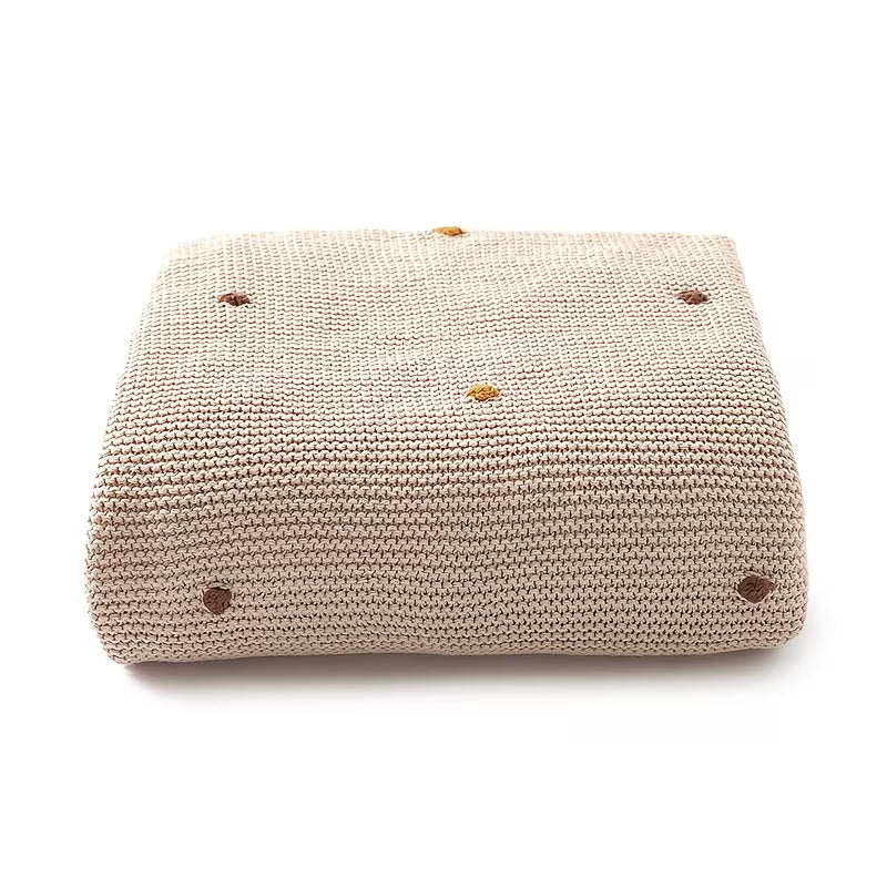 Pure Cotton Soft Hand-Crocheted Pom-Pom Baby Blanket
