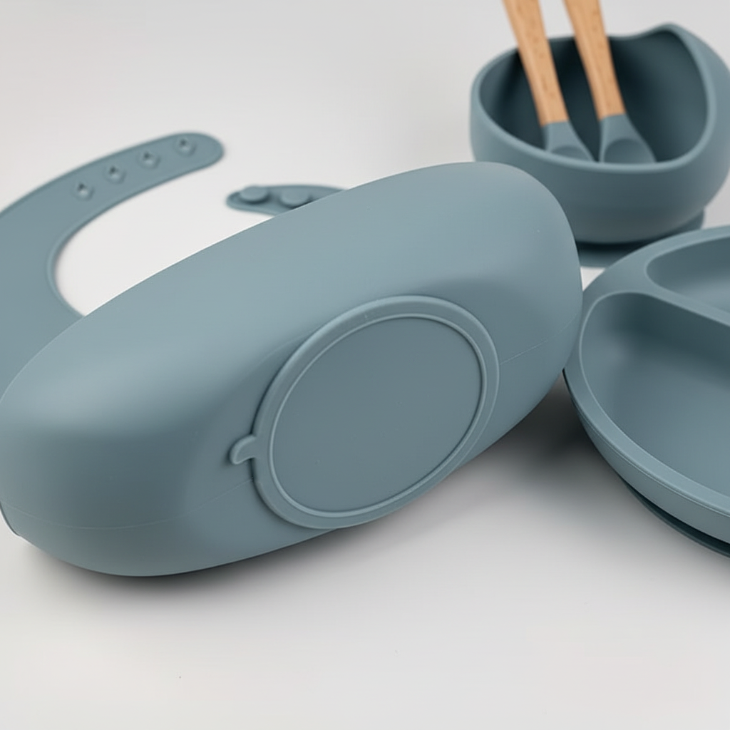 5-Piece Toddler Silicone Dinnerware Set - Detail