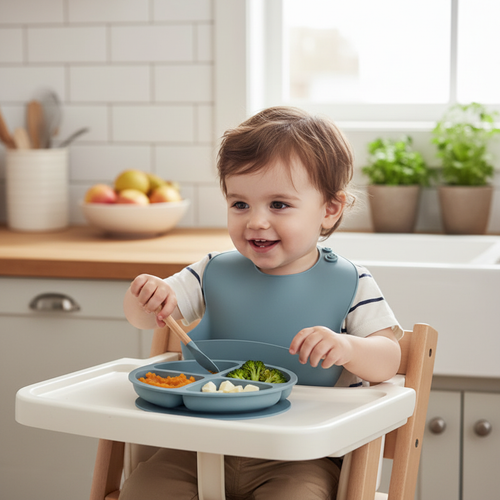 5-Piece Toddler Silicone Dinnerware Set - Lifestyle