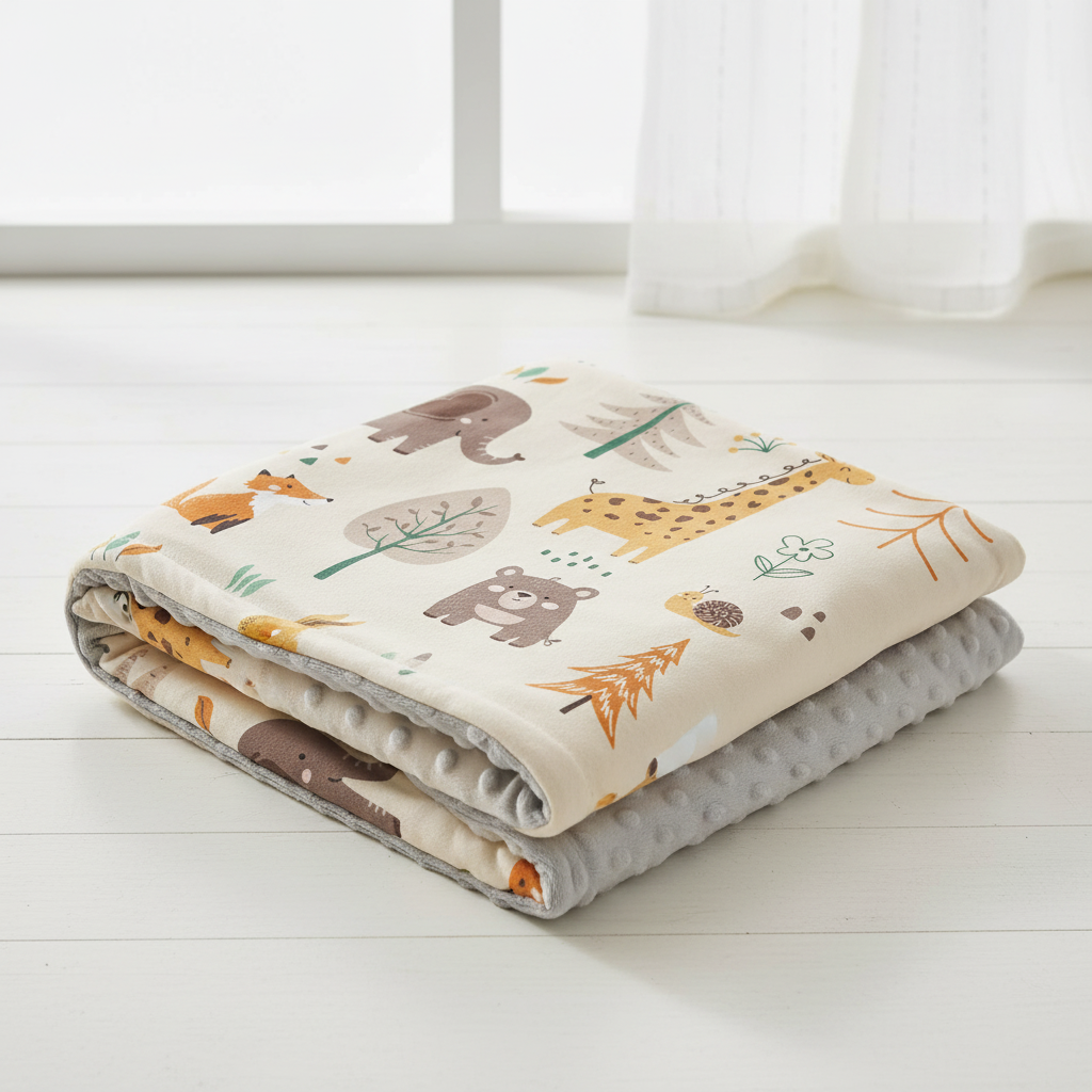 Soft Plush Baby Blanket with Animal Print