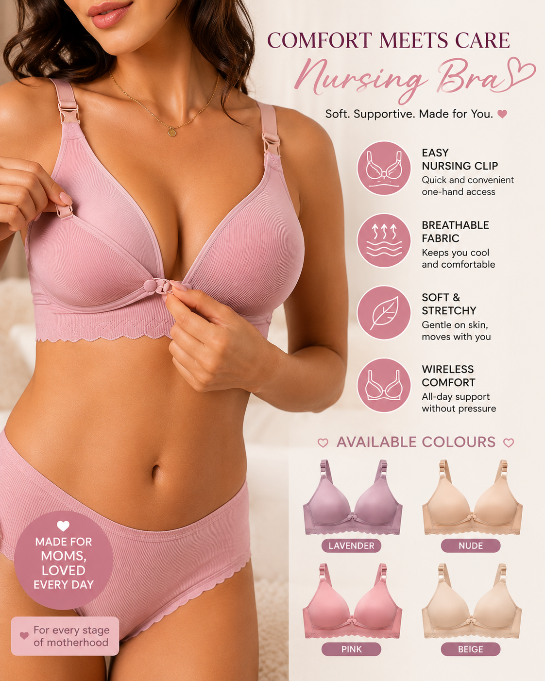 4-Pack Small Cup Maternity Nursing Bras