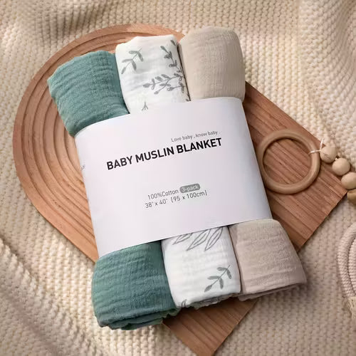 SoftTouch Muslin Swaddle Blankets | 3-Pack