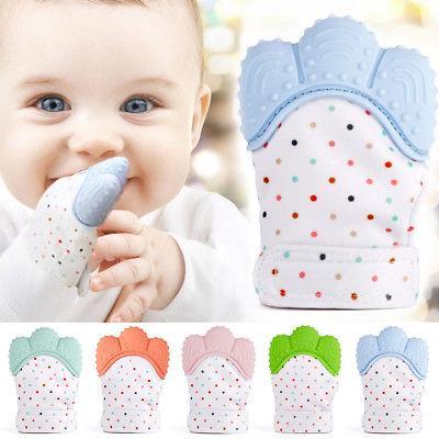 Soft Silicone Baby Teething Mittens Set
