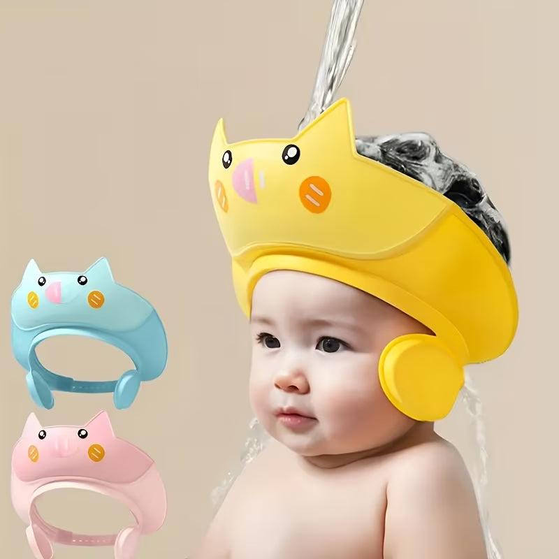Adorable Pig-Themed Adjustable Kids' Shower Cap