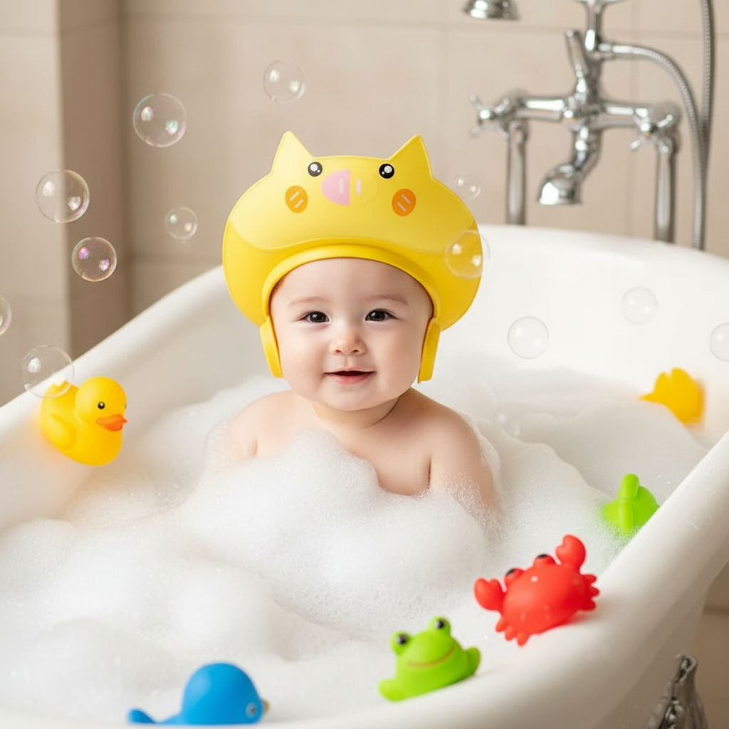 Adorable Pig-Themed Adjustable Kids' Shower Cap