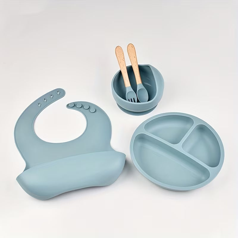 5-Piece Toddler Silicone Dinnerware Set